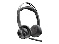 Poly Voyager Focus 2 - Hodesett - on-ear - Bluetooth - trådløs - aktiv støydemping - USB-C via Bluetooth-adapter - svart - Certified for Microsoft Teams, Zoom Certified 9T9J4AA#AC3