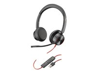 Poly Blackwire 8225 - Hodesett - on-ear - kablet - aktiv støydemping - USB-A - svart - Zoom Certified 772K2AA