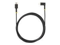 StarTech.com 6ft (2m) Durable USB-C to Lightning Cable - Right-Angled Heavy Duty Aramid Fiber USB Type-C to Lightning Charging/Sync Cord - Apple MFi Certified - Rugged iPhone Lightning Cable - Lightning-kabel - USB-C hann til Lightning hann - 2 m - svart RUSB2CLTMM2MR