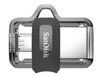 SanDisk Ultra Dual - USB-flashstasjon - 128 GB - USB 3.0 / micro USB SDDD3-128G-G46