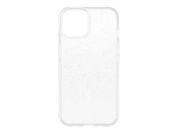 OtterBox React Series - Baksidedeksel for mobiltelefon - antimikrobielt - polykarbonat, syntetisk gummi - stjernestøv (klart glitter) - for Apple iPhone 14 77-88888