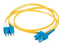 C2G SC-SC 9/125 OS1 Duplex Singlemode PVC Fiber Optic Cable (LSZH) - Koblingskabel - SC-enkeltmodus (hann) til SC-enkeltmodus (hann) - 10 m - 10 m - fiberoptisk - dupleks - 9 / 125 micron - OS1 - halogenfri - gul 85573