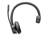 Poly Voyager 4310 - Voyager 4300 UC series - hodesett - on-ear - Bluetooth - trådløs, kablet - USB-A - svart - Zoom Certified 77Y92AA