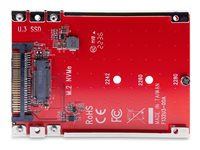 StarTech.com M.2 to U.3 Adapter, For M.2 NVMe SSDs, PCIe M.2 Drive to 2.5inch U.3 (SFF-TA-1001) Host Adapter/Converter, TAA Compliant - 2.5" Drive Form Factor (1M25-U3-M2-ADAPTER) - Grensesnittsadapter - M.2 - M.2 NVMe Card / PCIe 4.0 (NVMe) - U.3 - rød - TAA-samsvar 1M25-U3-M2-ADAPTER