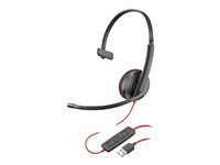 Poly Blackwire 3210 - Blackwire 3200 Series - hodesett - on-ear - kablet - USB-A - svart - Skype Certified, Cisco Jabber Certified, Avaya Certified 80S01AA