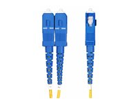 StarTech.com 50m (164ft) LC to SC (UPC) OS2 Single Mode Duplex Fiber Optic Cable, 9/125µm, Laser Optimized, 10G, Bend Insensitive, Low Insertion Loss - LSZH Fiber Patch Cord (SMLCSC-OS2-50M) - Koblingskabel - LC/UPC-enkeltmodus (hann) til SC/UPC-enkeltmodus (hann) - 50 m - 50 m - 2 mm - fiberoptisk - dupleks - 9 / 125 micron - OS1/OS2 - halogenfri, passiv - gul SMLCSC-OS2-50M
