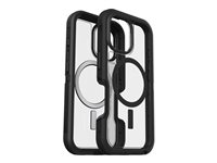 OtterBox Defender Series XT - Baksidedeksel for mobiltelefon - robust - MagSafe-samsvar - plastikk - mørk side (klar / svart) - for Apple iPhone 16 77-96056