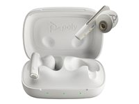 Poly Voyager Free 60 UC - True wireless-hodetelefoner med mikrofon - i øret - Bluetooth - aktiv støydemping - USB-C via Bluetooth-adapter - sandhvit - Zoom Certified 7Y8L4AA